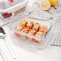 LOCK&LOCK Glass Food Storage Container, Microwave-Safe Lunch Box, Sealed Bento Box, Storage Container, Organizer Box, 750ML