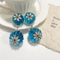 Retro Palace Style Blue Southern Earrings Trend 1cm*3cm