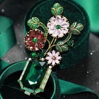 Retro Baroque Palace Vase Temperament Flower Fashionable Accessories Brooch 3cm*5cm