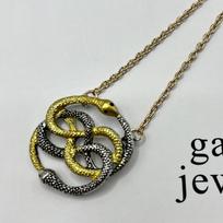 Necklace Two-color Snake Interlaced Neck Ornament Clavicle Chain Pendant 50CM(Necklace Size)