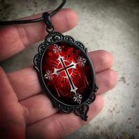 Pendant Men's Gothic Style Cross Pattern Necklace 50CM(Necklace Size)