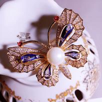 Enamel Painted Butterfly High-end Women's Retro High-end Luxury Accessories Brooch 3cm*5cm