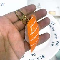 Salmon Sea Urchin Sushi Creative Keyrings Bag Pendants Key Chains Simulation Sushi Keychains 07
