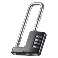 4Digit Lengthened U-shaped Lock Security Password Lock Head Combination Padlock  Door Handle juoda