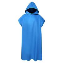 Microfiber Double-Sided Hooded Bath Towel Quick-Dry Poncho for Adults Absorbent Diving Swimming Beach Changing Robe Turkish 110*80&299 and Below mėlyna