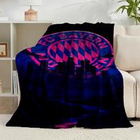 1PC Football Club Neon Cityscape Flannel Blanket Gift, Suitable for Both Men And Women, Soft Ideal for Beds And Sofa, Birthday Or Christmas Gift 75x90cm