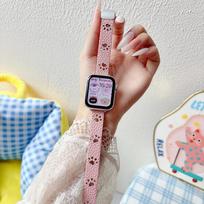 Hollow Cat Paw Leather Band for Apple Watch  s11/10/9/8/7/6/SE/Ultra,  Soft Strap Easy Swap, Fits38/40/41/42/44/45/46/49mm 42mm(S10/S11）38/40/41mm rožinė