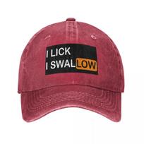 I Lick I Swallow Black Baseball Cap New In The Hat hard hat Ball Cap Luxury Hat Ladies Unisexs