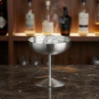 Stainless Steel Ice Cream Glass Unbreakable Goblet Versatile Stemmed Bowl for Bartenders, Silver 150ML U-shape