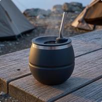 Stainless Steel Drinking Cup Curved Straw Yerba Mate Matte Finish Drinkware for juoda
