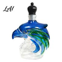 Handmade Glass Spirit Bottle Eagle Shaped Whiskey Decanter 350ml Handcrafted Lead-Free Evaporation juoda