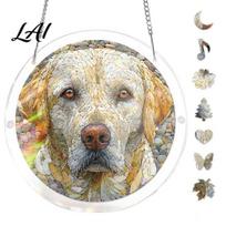 Suncatcher Acrylic Puzzle Suncatcher Stained Glass Window Hanging Ornament with Double-side UV Dog