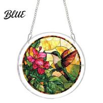 Garden Decorative Suncatcher Acrylic Puzzle Suncatcher Stained Glass Style Window Hanging Sun Catcher Panel DIY Colorful Art Jigsaw for Home Decor 18cm U
