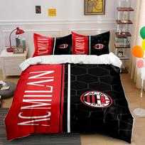 AC Milan logo design. Bedding sets Duvet cover sets Duvet covers Pillowcases(1*Duvet Cover 2*Pillowcases without duvet insert) 135x200cm