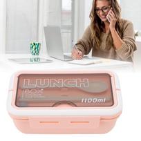 2PCS 1.1L Leakproof Lunch Box 2 Compartment Bento Lunch Box Insulated Lunch Box  For Office rožinė