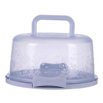 Multi-Functional Cake Box with Handle and Transparent Lid for Easy Transport and Storage of Cakes and Pastries Durable Plastic Construction One Size mėlyna