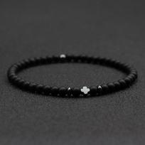 4 mm natūralaus akmens apyrankė vyrų hematito kryžiaus apyrankė ryžių karoliukų apyrankė Homme vaikino dovana Bracciale Uomo Joias jogos papuošalai