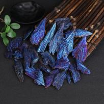 2pc Titanium Coated Blue Feather Tourmaline Natural Crystal Rough Mineral Specimen 5-10g for Collection and Display One Size