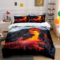 Lava flowing on rocks. Bedding sets Duvet cover sets Duvet covers Pillowcases(1*Duvet Cover 2*Pillowcases without duvet insert) 135x200cm