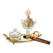 Arab Frankincense Burner Holder Glass Incense Set with Storage Specialist Diffuser Ramadan White Tray