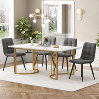 Valgomojo stalo komplektas (5 vnt), valgomojo stalas su 4 kėdėmis, virtuvės stalas 140 x 80 cm