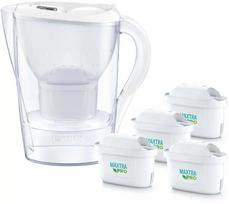 BRITA Marella vandens filtravimo ąsotis, 4 MAXTRA PRO Pure Performance filtrai, 2.4l, baltas