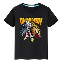 Kawaii Tops Digimon Print T Shirt for Kids Y2k Cartoon Anime Short Sleeve Tshirt Girls Boy Cotton Clothes 100 juoda