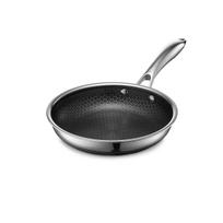 HexClad hibridinė keptuvė Saugus tiesioginis pardavimas Garantija Nelipni [20cm] [Nelipni danga] Indukcinei kaitlentei/Orkaitei/Indaplovei (Tik gamintojas, įtraukta) [HexClad] juoda