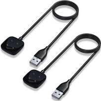 Fitbit Sense and Fitbit Versa 4 replacement USB charging cable stand, fits Sense 2/Versa 4/Versa 3 watches, 2-pack 3.3 ft charging cables Pack of 2
