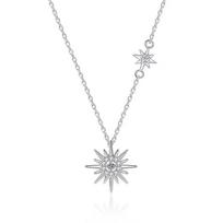 Moissanite Sun Pendant Necklace Women Sterling Chic Locket Chain Jewelry With Zircon Accents 925 Sterling Silver