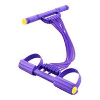 Pedal Resistance Band with Handle 10-Tube Pedal Ankle Puller Exerciser Multifunction Tension Rope for Arm Leg Waist violetinė