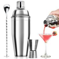 3pcs Cocktail Shaker Set Stainless Steel Bartender Kit Margarita Mixer Martini Drink Barware sidabras