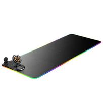 15W 3-in-1 Belaidžio įkrovimo pelės kilimėlis Magic Light Žaidimų kilimėlis RGB Neslystantis Magnetinis įkrovimas 4 mm storio guminis Ypač didelis pelės kilimėlis juoda