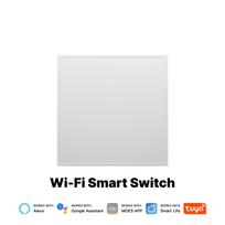 Automation Smart Light Switch Wifi Control 2 Gang American Standard Touch Panel Wall Scene Switches (as the picture,118mm*72mm&White)