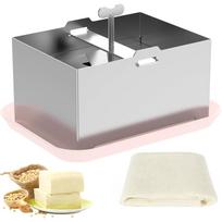 Tofu Press Stainless Steel, Sus304 Paneer Press with Presser Towel and Drip Tray, Tofu Maker for Homemade Firm Tofu, Paneer & Cheese-Fast Water 1PCS