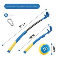Retractable Dog Ball Thrower Hand-Free Tennis Ball Launcher with Non-Slip Handle M mėlyna