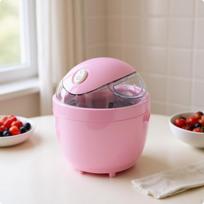 Automatic Ice Cream Maker Powered Dessert Machine Child Lock Chilled for Families, Light Pink 500ML