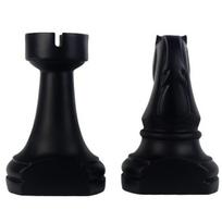 Chess Bookend Statues - Home & Office Bookshelf Decor, Perfect Holiday Gift (Black,One Size) juoda