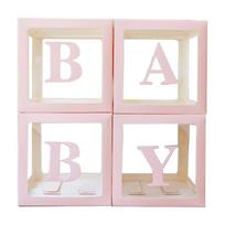 4pcs/set Boxes with Letters for Wedding Gender Reveal Decorations Party Props