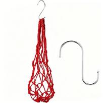 Hanging Chicken Feeding Net Bag Feeder Bag For Poultry Use Nylon Feeder Bag Automatic Feeder For Farm Vegetable Holder raudona
