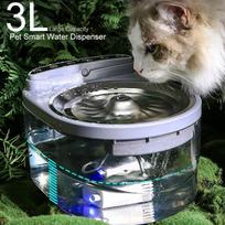 Pet Smart Water Dispenser 3L Large Capacity Cat Dog Water Feeder Wireless Automatic Filter Cat Drinking Bowl Water Fountain 3L pilka spalva