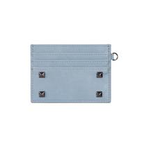 Portable Multiple Slots Card Holder Mini Size Rivet Coin Purse Simple Ultra Thin Card Bag  Travel mėlyna