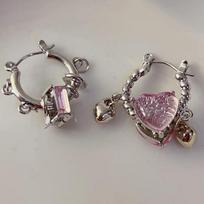 Colorful Asymmetrical Enamel Heart Earrings Dopamine Flowers Trend Women Girls Cute Handmade Hoop Earrings Holiday Jewelry Gifts