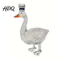 Elegant Whiskey Bottle Goose Shape Glass Decanter 3D Bird Liquor with Frosted A