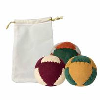 Traditional Fabric Footbag Set 6cm Retro Style Hacky Sack Balls with Drawstring Storage Bag Durable Soft Textile Material for Skill Practice One Size