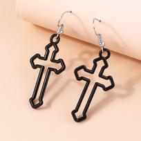 Vintage Evil Eyes Heart Earrings Gothic Steampunk Cross Dangle Earrings for Women Party Street Jewelry Gifts
