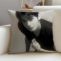 C-Cha E-Eun U-Woo Cushion Cover Natural Linen Pillowcase Set, All-In-One Decor For Sofa, Bedroom & Chair Peach skin 18*18(CM)-1Pcs