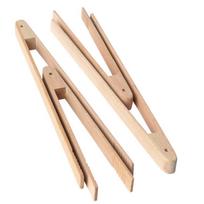 1pc Bamboo Toaster Kitchen Tongs Long Easy Grip Toaster Serving Tongs for Cooking Toast Bread Barbecue Grilling (20/30/32CM) 32cm