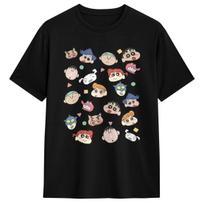 Mokyklos draugai Crayon Shin Chan marškinėliai Vasariniai Y2K Retro marškinėliai 100% medvilnės marškinėliai vyrams trumpomis rankovėmis apranga#Spalva S juoda