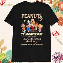 Žemės riešutai 75-ojo jubiliejaus 1950-2025 Charles M.Schulz Dydis Unisex marškinėliai L white
